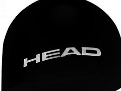 Шапочка для плавания стартовая HEAD SILICONE MOULDED, для соревнований черная