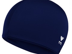 Шапочка для плавания Solid Lycra Cap темно-синяя TYR