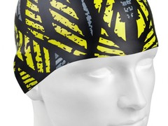 Силиконовая шапочка для плавания CRYSTAL черно-желтая Mad Wave